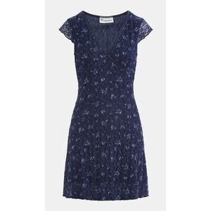 No Boundaries Lace Mini Dress Indigo Blue Small 4/6 Coquette Y2K Floral NWT New